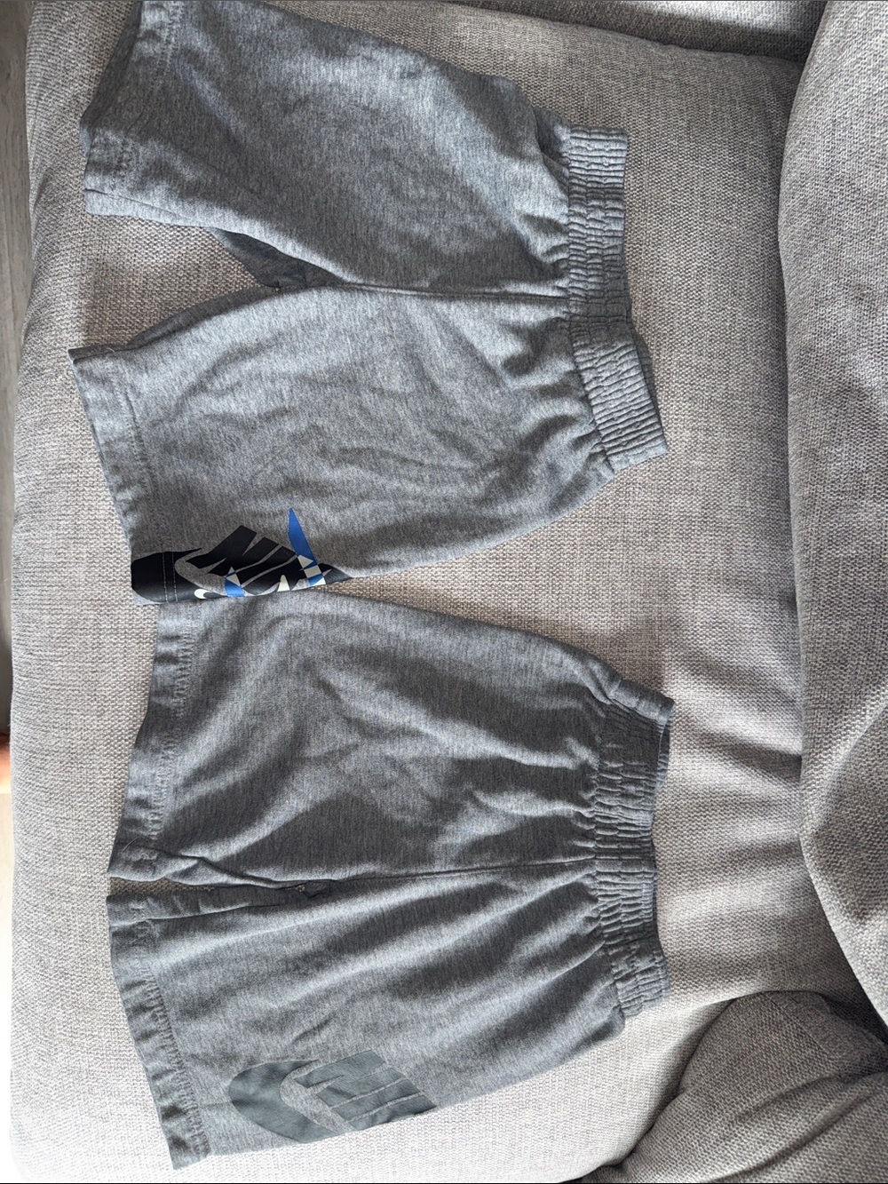 Two Pairs of Nike Gray Athletic Shorts with Graphic Logo - Picture 1 of 3